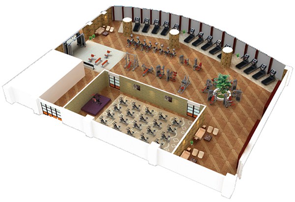 500平方健身房配置方案-广西米兰tiyu健身器材有限公司