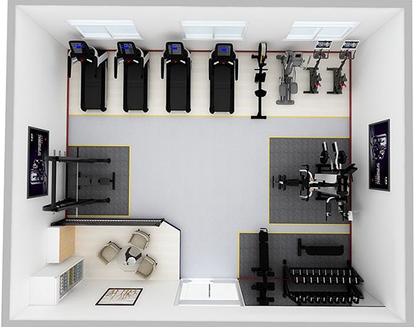 80平方健身房配置方案-广西米兰tiyu健身器材有限公司